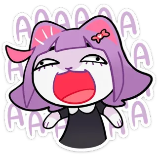 😮 AAAAA gato, anime, adesivo, rindo, expressão, lol telegram sticker