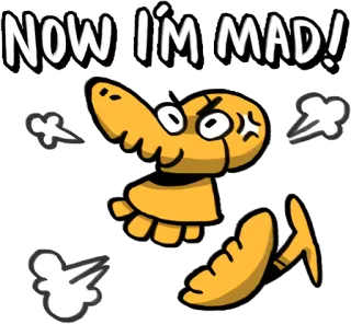 😡 Now I'm Mad! en colère, fou, dessin animé, vapeur, expression telegram sticker