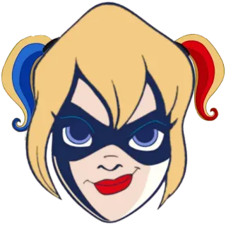 😏 Harley Quinn Harley Quinn, DC Comics, villain, cartoon, blonde, mask, sticker telegram sticker
