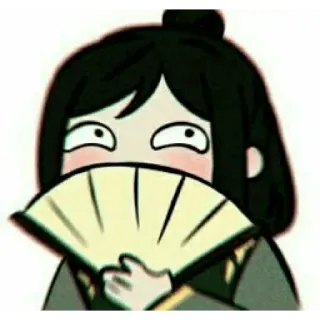 😗 dibujos animados, chica, fan, tímida telegram sticker