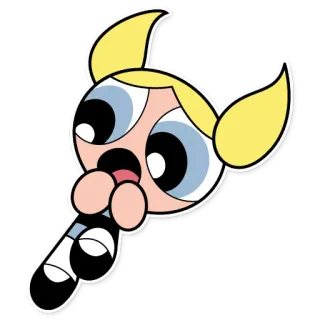 😱 Bubbles The Powerpuff Girls cartone animato, ragazza, supereroe, bionda, occhi azzurri telegram sticker