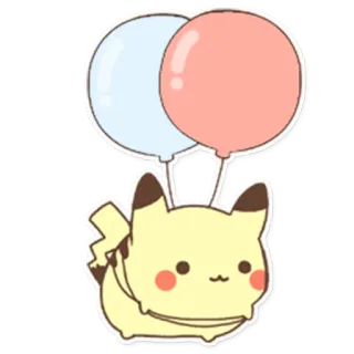 ⚡ Pikachu Pokemon ปิกาจู, โปเกมอน, ลูกโป่ง, คาวาอิ, น่ารัก telegram sticker