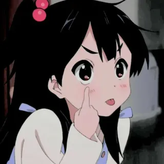 😋 fille anime, doigt d'honneur, grossier, offensant, dessin animé, geste whatsapp sticker