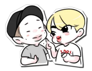 🍙 100% süß, kawaii, kpop, Liebe, Paar telegram sticker
