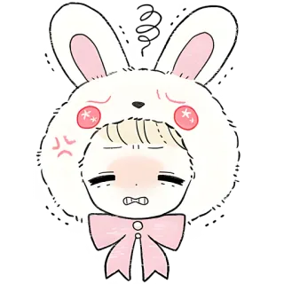 😬 hoạt hình, thỏ, tức giận, dễ thương, nhãn dán, anime, kawaii telegram sticker