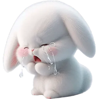 😭 kelinci menangis, sedih, kelinci, imut, air mata, emosional telegram sticker