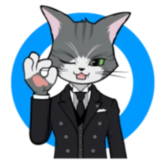 👌 고양이, 동물, 스티커, 귀여운, 웃긴, 일러스트 telegram sticker