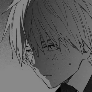 😔 アニメ, マンガ, 悲しい, キャラクター, 男の子 telegram sticker