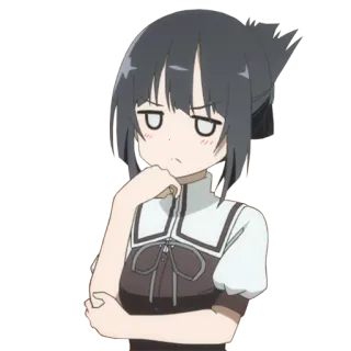 🤔 Anime, Manga, Ragazza, Pensando, Carino telegram sticker