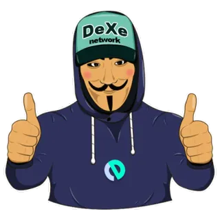 👍 DeXe
network mask, hoodie, anonymous, DeXe, network, thumbs up telegram sticker