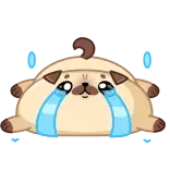 😭 мопс, грустный, плачущий, собака, животное, эмоция, меланхолия telegram sticker