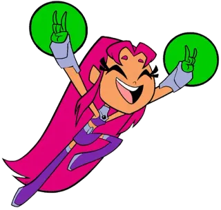 😆 Starfire Teen Titans Cartoon, Superheld, Teen Titans, Starfire, animiert whatsapp sticker