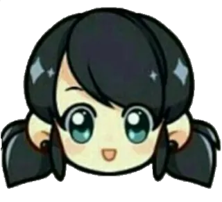 😃 mignon, dessin animé, fille, chibi, animé, autocollant telegram sticker