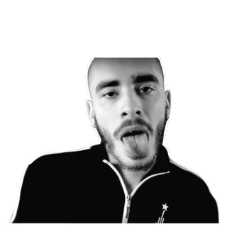 😛 homem, língua, retrato, expressão facial telegram sticker