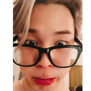 😐 glasses, asian, man, face, portrait, funny telegram sticker