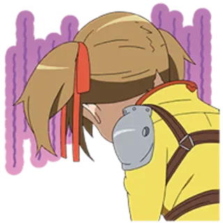 😰 Anime, Uitgeput, Verdrietig, Personage, Cartoon telegram sticker