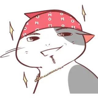 💂‍♂ mèo, hoạt hình, khăn bandana, thú cưng, động vật, hài hước, ngầu, gangster telegram sticker