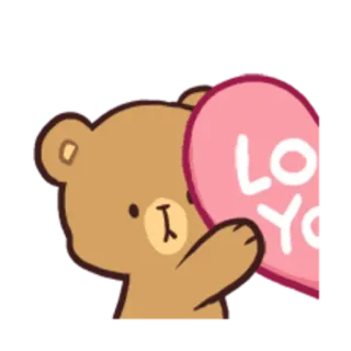 ❤️ LOVE YOU bear, love, heart, cartoon, cute telegram sticker