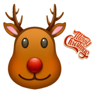 🙂 Merry Christmas Рождество, олень, праздник, праздничный, Рудольф, сезонный telegram sticker
