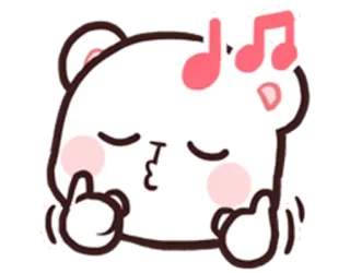 😙 sticker, schattig, beer, cartoon, beledigend gebaar whatsapp sticker