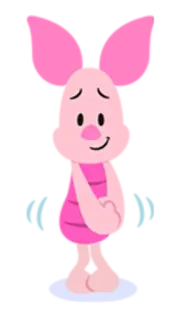 😗 Piglet Piglet, cartoon, character, animal, pig, pink telegram sticker