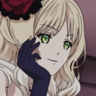 🗝 Yui Komori Diabolik Lovers Anime, Blonde, Vampire, Fille, Rose whatsapp sticker