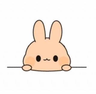😐 lapin, lapin, mignon, kawaii, animal, dessin animé whatsapp sticker
