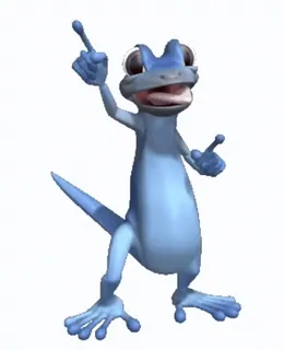 🕺 Gecko, Echse, Cartoon, Blau, Tier telegram sticker