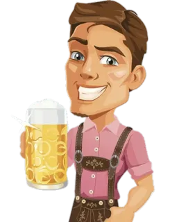 🍺 birra, bevanda, alcol, lederhosen, tedesco, oktoberfest telegram sticker