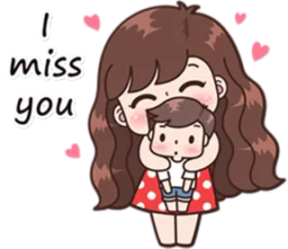😚 I miss you te echo de menos, amor, pareja, lindo, romance telegram sticker