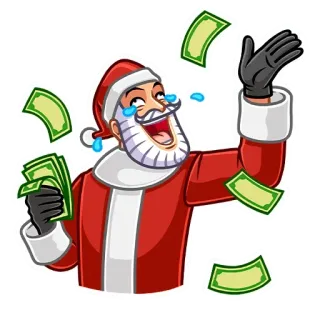 💰 Santa Claus 圣诞老人, 钱, 圣诞节, 庆祝, 节日, 中指 telegram sticker