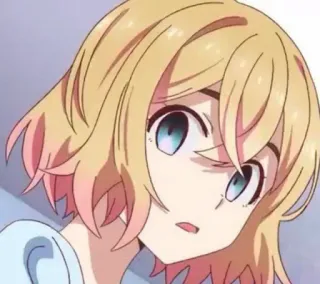 😠 anime, portrait, cartoon, blonde hair, cute, girl, character whatsapp sticker