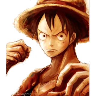 😠 Monkey D. Luffy One Piece one piece, monkey d. luffy, animé, manga, chapeau de paille, pirate, dessin animé whatsapp sticker