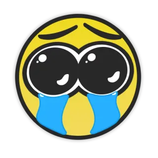 😭 emoji, sad, crying, tears, yellow telegram sticker