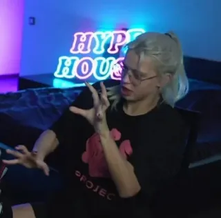 🤪 HYPE HOUSE neon sign, hype house, logo, text, room telegram sticker