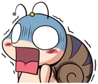 😱 siput, terkejut, kartun, anime, terkejut whatsapp sticker
