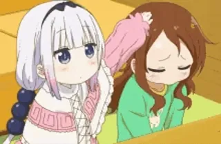 🥰 Kanna Kamui Miss Kobayashi's Dragon Maid Anime, Mignon, Kawaii, Dragon, Kanna, Miss Kobayashi's Dragon Maid, Tapote tête whatsapp sticker