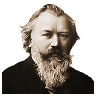 😐 Johannes Brahms Johannes Brahms, composer, classical music, music telegram sticker