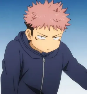 🕸 Yuji Itadori Jujutsu Kaisen anime, jujutsu kaisen, yuji itadori, cartoon telegram sticker