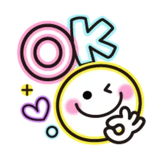 ❤️ OK ok, emoji, happy, cute, cartoon, positive, agreement, approval whatsapp sticker