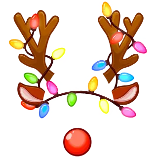 🎭 christmas, reindeer, antlers, lights, holiday, festive telegram sticker