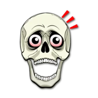 😱 crâne, choqué, dessin animé, squelette, effrayant, horreur whatsapp sticker