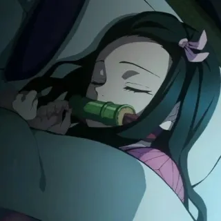 🌸 Nezuko Kamado Demon Slayer 네즈코, 귀멸의 칼날, 애니메이션, 자는, 만화, 귀여운, 카와이 telegram sticker