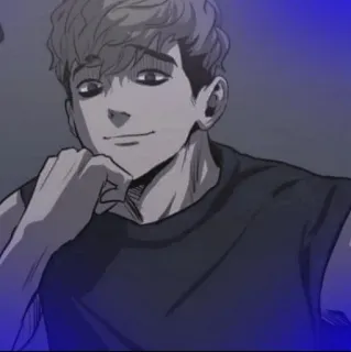 🌟 Yoon Bum Killing Stalking Yoon Bum, Killing Stalking, Manhwa, Personnage, Manga, Niveaux de gris whatsapp sticker