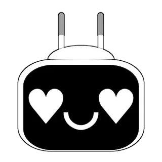 😍 cuore, amore, robot, carino, affetto, cartone animato telegram sticker