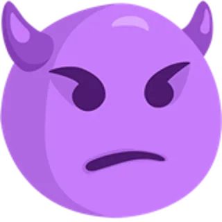 👿 diabeł, emoji, zły, rogi, fioletowy, kreskówka telegram sticker