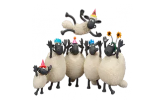 🥳 Shaun the Sheep pecora, festa, cartoni animati, animali, celebrazione telegram sticker