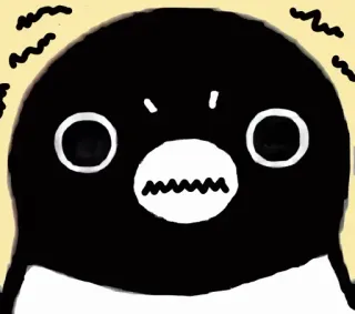 😯 pingouin, en colère, dessin animé, oiseau telegram sticker
