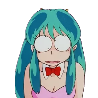 😳 Lum Invader Urusei Yatsura anime, cartoon, shock, surprise, funny, cute telegram sticker
