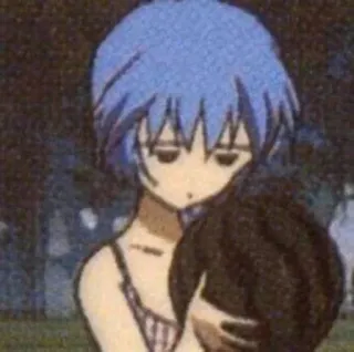 🌊 Rei Ayanami Neon Genesis Evangelion อนิเมะ, เรย์ อายานามิ, กอด, เศร้า, ตัวละคร telegram sticker